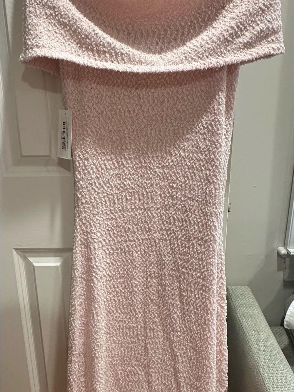 Strapless Blush Textured Knit Dress - Women